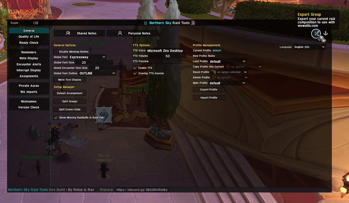 Exporting the plan to Northern Sky Raid Tools